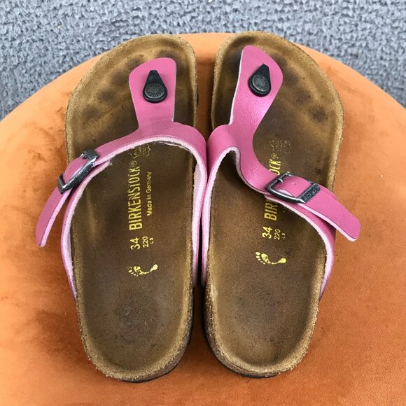 Birkenstock Pink Gizeh Sandals Size 34 Womens Open Toe Comfort Footbed - Picture 3 of 7